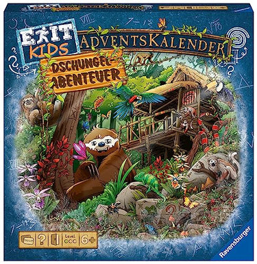 Ravensburger 18957 - EXIT Adventskalender kids - Dschungel-Abenteuer - 24 Rätsel für EXIT-Begeisterte ab 6 Jahren im Sale